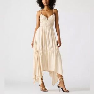 Steve Madden Women's Jackie Handkerchief-Hem Midi Dress- Sz Small NWT